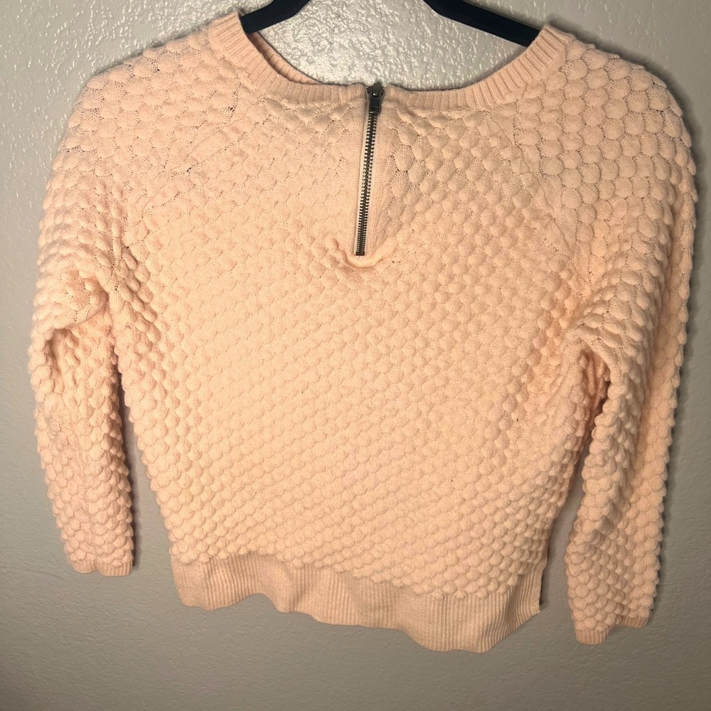 French connection | extra Small | Blush pink textured boxy sweater